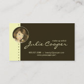 Femme jaune de bronzage de carte de visite (Dos)