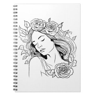 Femme jeune dame élégante cahier abstrait