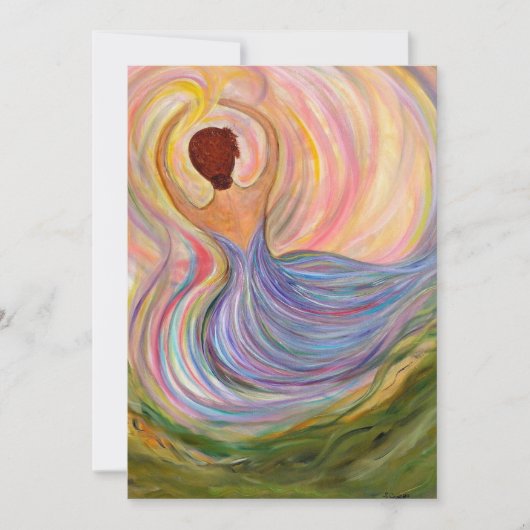 Femme joyeux, carte blanche à plusieurs occasions (Devant)