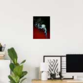 Femme Lèvres Nuages Vape Grunge Poster de haute qu (Bureau à domicile)