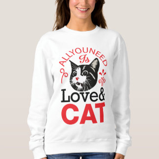 Femme Lover & Cat Sweatshirt - Cosy, élégant,
