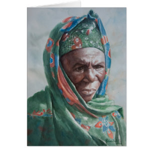 Femme malienne avec le châle vert