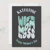 Femme, maman, patron sur mesure Carte de fête des (Devant)