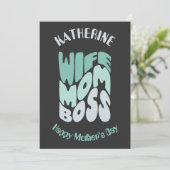 Femme, maman, patron sur mesure Carte de fête des (Debout devant)