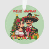 Femme mexicaine arbre de Noël Feliz Navidad art (devant)