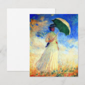 Femme Monet avec un Parasol face à la carte de dro (Devant / Derrière)