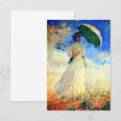 Femme Monet avec un Parasol face à la carte de dro (Devant / Derrière)