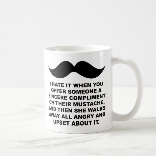 Femme Moustachue Mug Drôle (Droite)