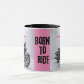 Femme Née Pour Faire Du Vélo Mug (Centre)
