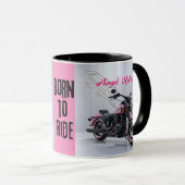 Femme Née Pour Faire Du Vélo Mug (Devant droit)