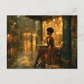Femme Noire à Paris Carte Postale d'Art