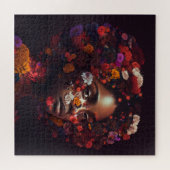 Femme noire couverte de fleurs puzzle (Horizontal)