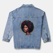 Femme noire Fleurs foncées Afro (Verso)