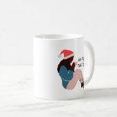 Femme noire Illustrée Café de Noël Mug (Devant droit)
