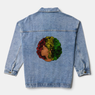 Femme noire rasta afro rouge jaune vert 