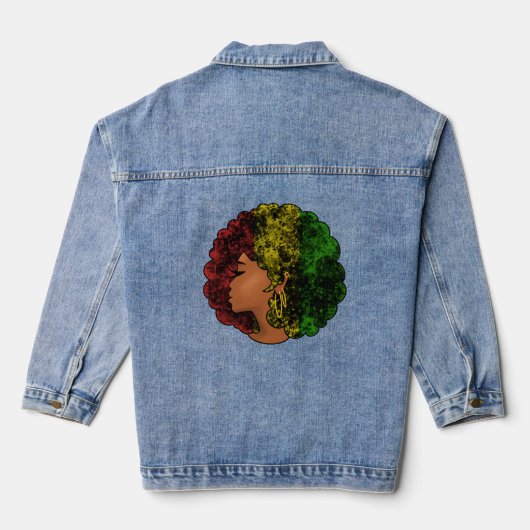 Femme noire rasta afro rouge jaune vert (Verso)