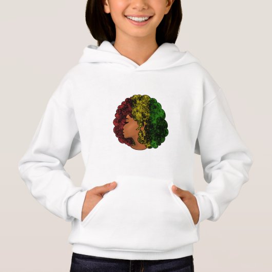 Femme noire rasta afro rouge jaune vert (Devant)