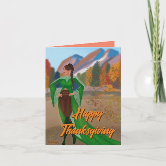 Femme noire Regal | Carte bon thanksgiving (Devant)
