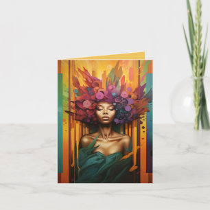 Femme Noire Sereine Avec Cheveux Colorés