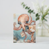 Femme Octopus Obtenir la carte postale (Debout devant)
