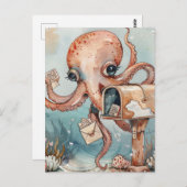 Femme Octopus Obtenir la carte postale (Devant / Derrière)