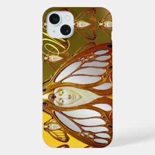FEMME PAPILLON ART NOUVEAU MONOGRAMME DE GEMME