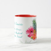 Femme Pasteur enseignant Fleurs tropicales Mug (Centre)