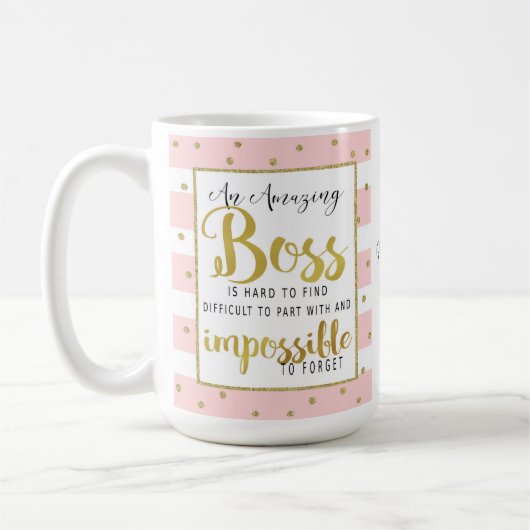 Femme patron mug quittant le cadeau de retraite (Gauche)
