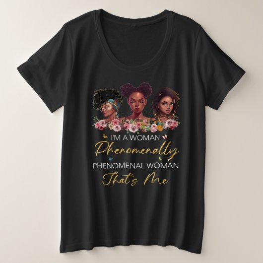 Femme Phénoménale Plus taille V T-shirt Cou (Design devant)