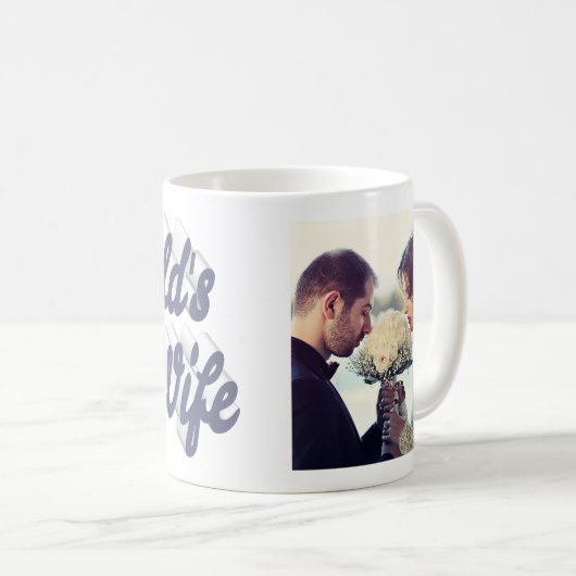 Femme Photo gris café Mug (Devant droit)