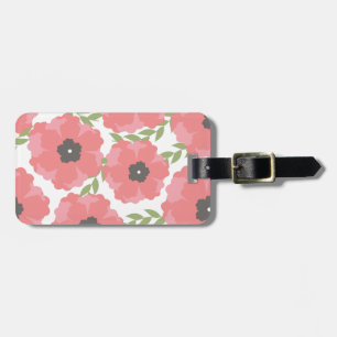 Femme Pink Floral Pattern Bagagelabel