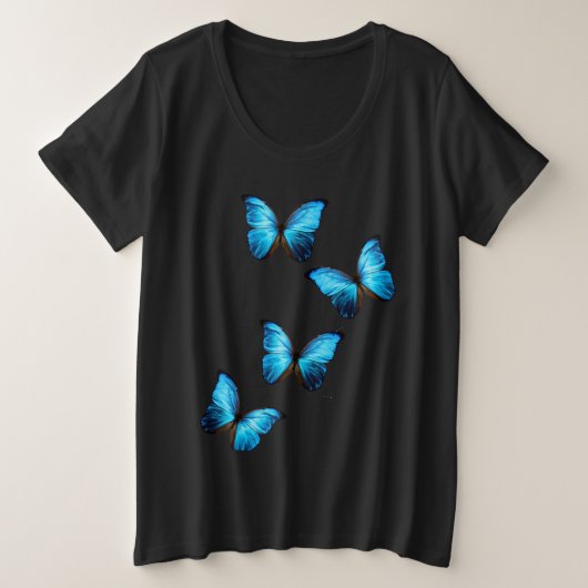 Femme Plus Taille Les Papillons Bleus (Design devant)