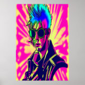 Femme punk cyberpunk | AI Art Poster (Devant)