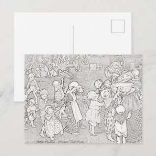 FEMME QUI VIVAIT DANS UNE CHAUSSÉE   Carte postale