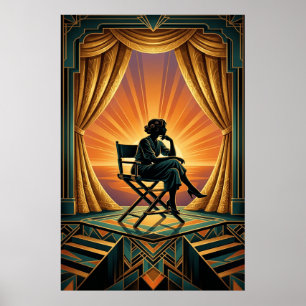 Femme réalisatrice Art déco cinéma vintage art