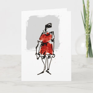 Femme Robe Rouge Feliz Cumpleanos Carte d'Annivers