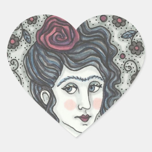 FEMME, ROSE GOTHIQUE STICKERS BILLETS BILLETS DE C (Devant)