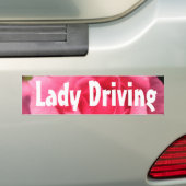 femme rose rose, femme conduisant un autocollant p (En voiture)