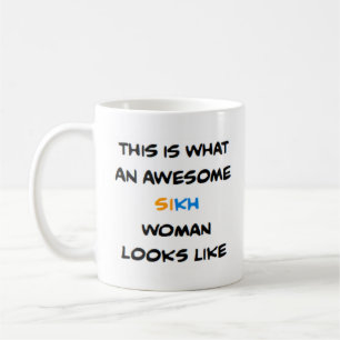femme sikh, superbe tasse à café