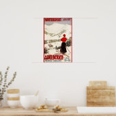 Femme Skier Vue sur Adelboden Poster (Cuisine)