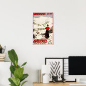Femme Skier Vue sur Adelboden Poster (Bureau à domicile)