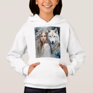 Femme slave et loup blanc