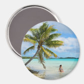 Femme sous un aimant rond de palmier (Recto/Verso)