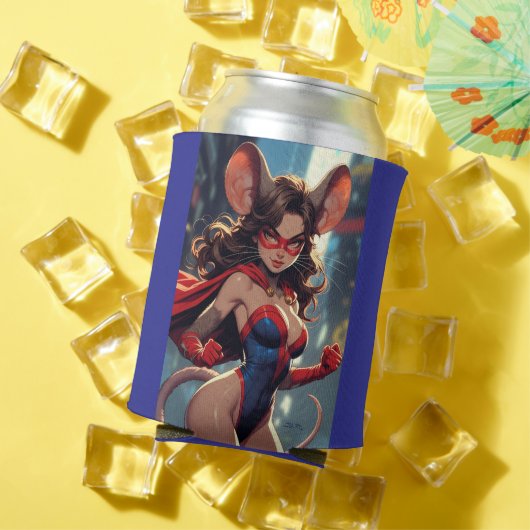 Femme SuperMouse glacière bleue (Été in situ)