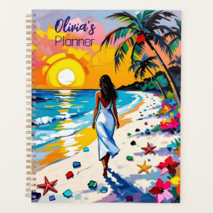 Femme sur la plage Scène tropicale Personnalisée