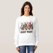 Femme Sweatshirt de Noël Chien Mama Woofmas (Devant entier)