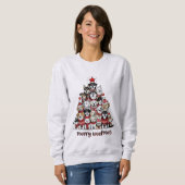 Femme Sweatshirt de Noël Chien Mama Woofmas (Devant entier)