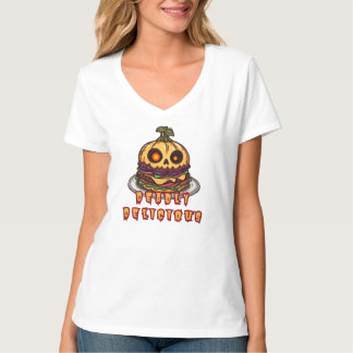 Femme t-shirt Burger Citrouille d'Halloween