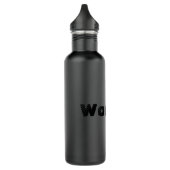 Femme texte Nom Couleur mat noir bouteille d'eau (Gauche)