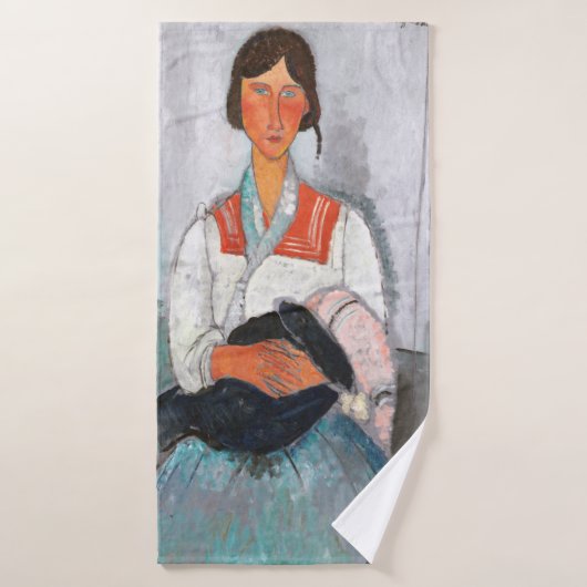 Femme tzigane avec bébé, Modigliani (Serviette de bain)